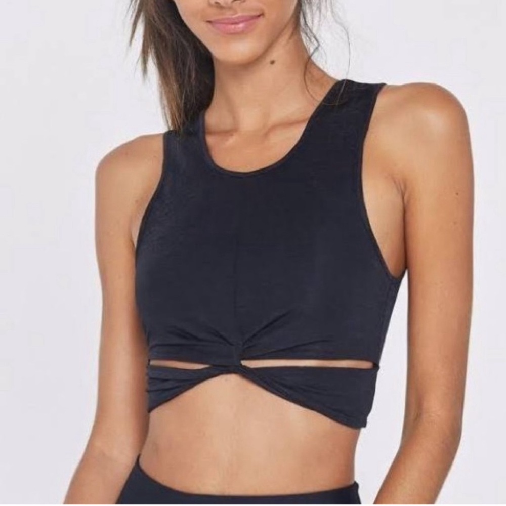 Spiritual Gangster Peach Within Black Tank NWT